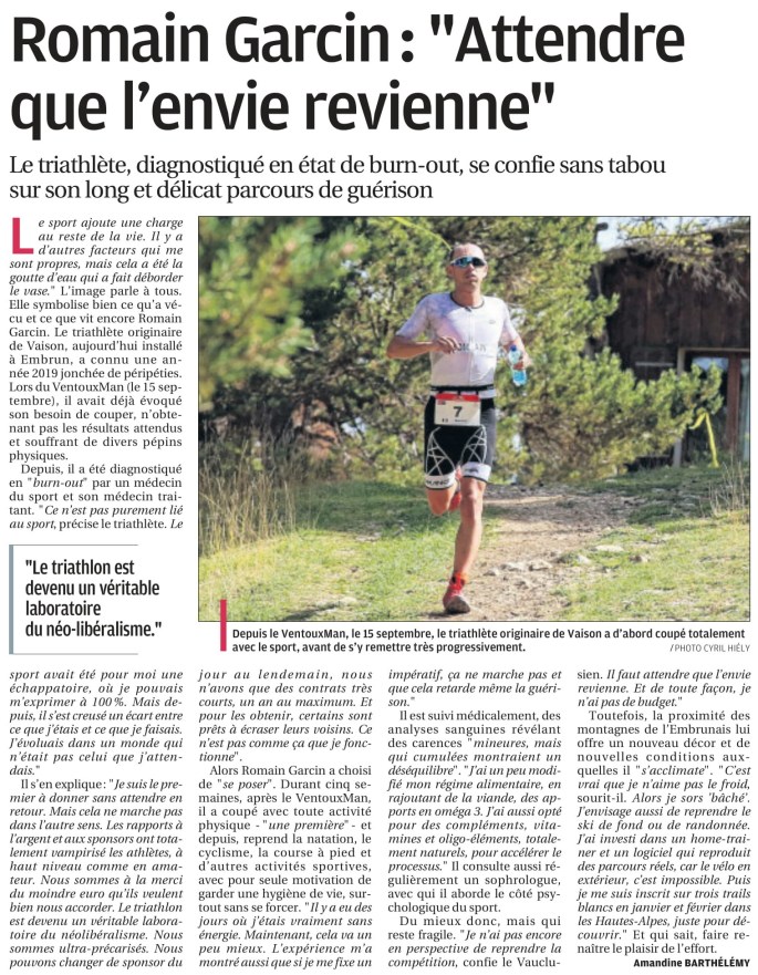 Article d'Amandine Barthelemy La Provence 21 décembre 2019
